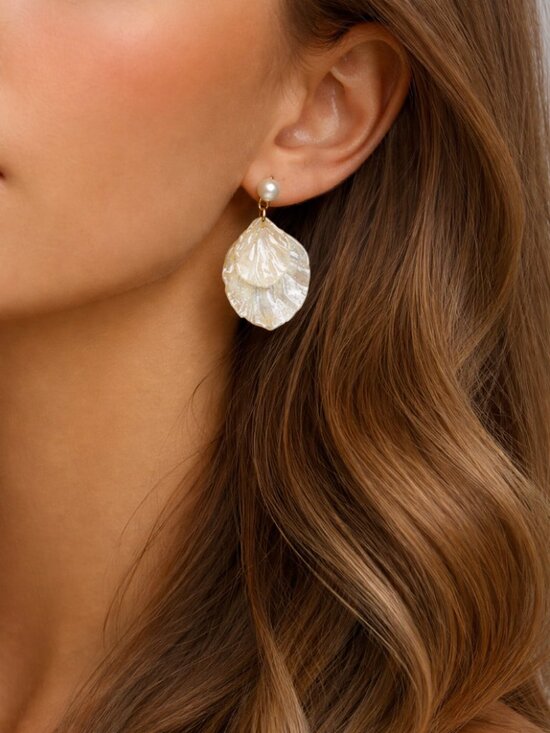 Jewelry - "Saint-Tropez" Layered Pearl Shell Earrings